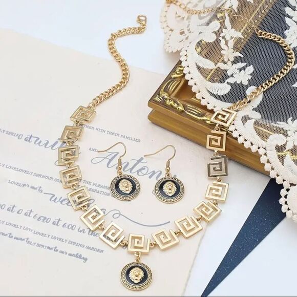 Jewelry - Designer Inspired Lion Necklace & Earrings Set